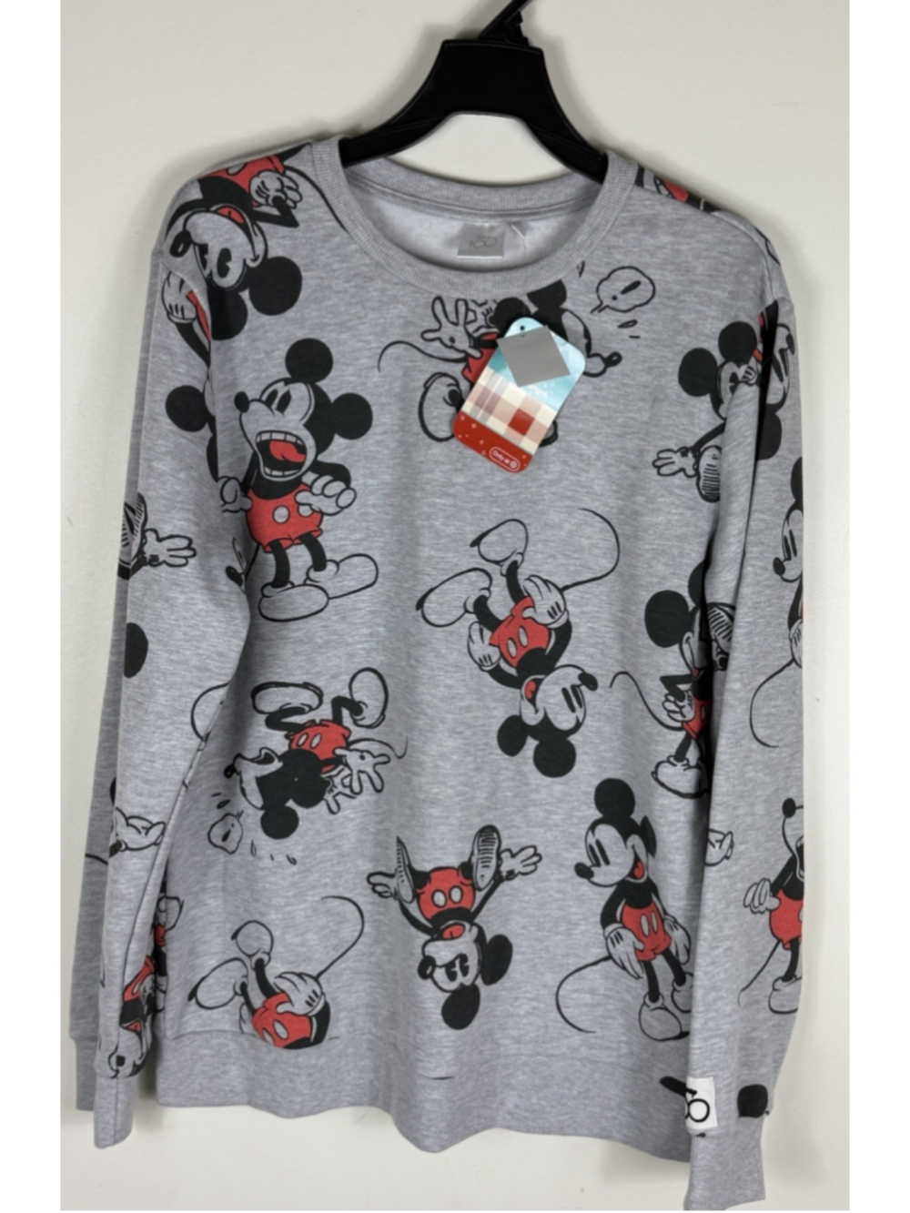 Disney 100 Retro Reimagined Unisex Adult Cozy Mickey Mouse Sweatshirt Gray L
